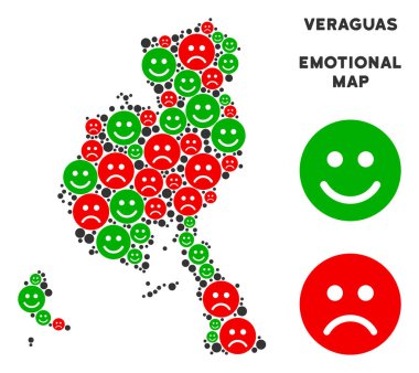 Vektör duygusal Veraguas il harita kompozisyon Emojis