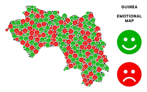 Vektör mutluluk Afrika Gine harita kolaj Emojis