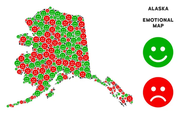 Vektör mutluluk Alaska harita mozaik suratlar