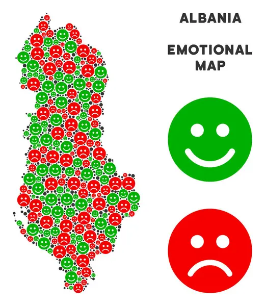 Vektör duygu Arnavutluk harita mozaik suratlar