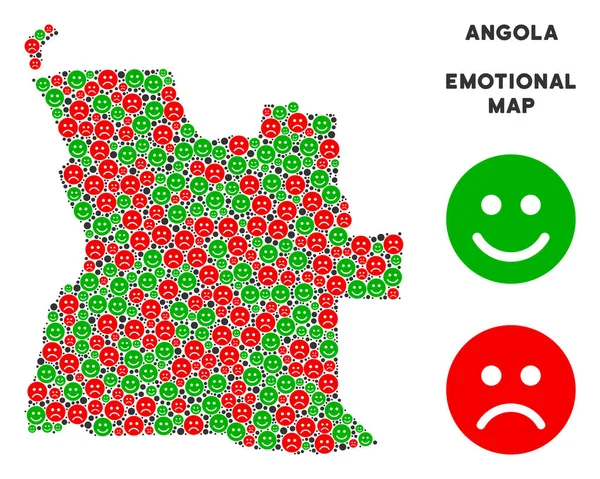 Vektör duygu Angola Haritası kolaj Emojis