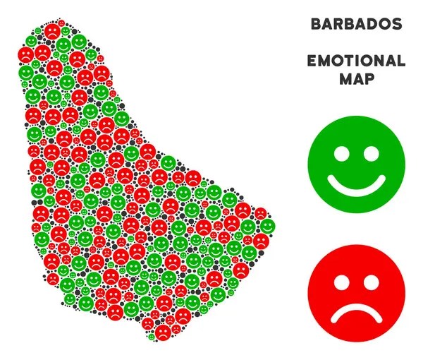 Vektör mutluluk Barbados Haritası kolaj suratlar