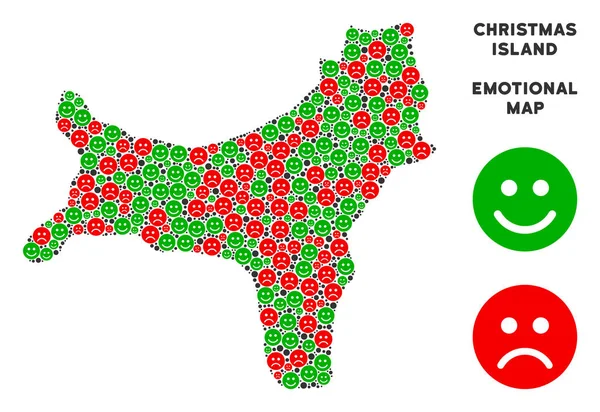 Vektör duygusal Christmas Adası Haritası kolaj Emojis