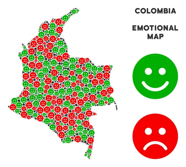 Vektör duygusal Kolombiya harita kolaj suratlar