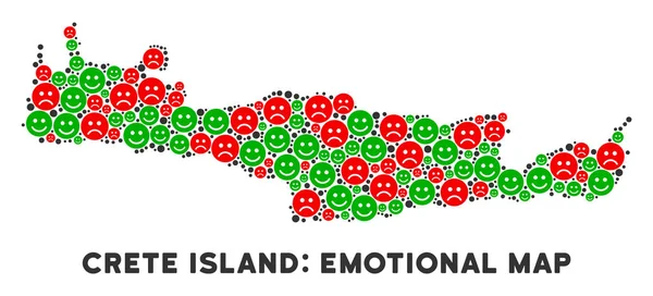 Vektör duygu Girit Adası harita mozaik suratlar