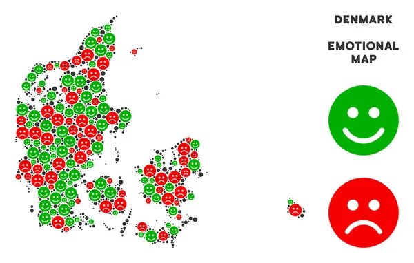 Vektör mutluluk Danimarka harita mozaik suratlar