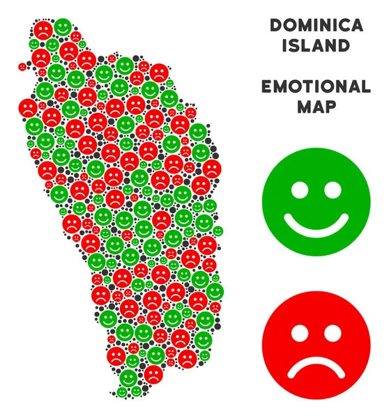 Vektör duygusal Dominica Ada harita kolaj Emojis