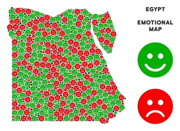 Vektör duygu Mısır harita kompozisyon Emojis