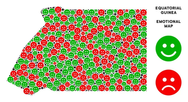 Vektör mutluluk Ekvator Ginesi harita mozaik suratlar