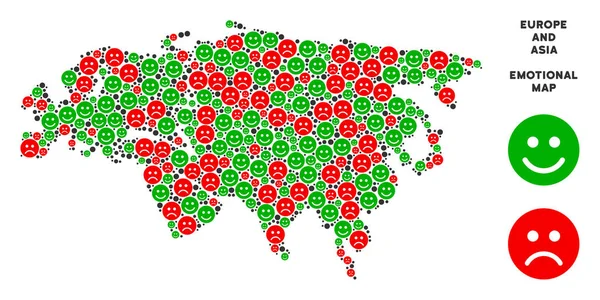 Vektör duygu Avrupa ve Asya harita kompozisyon Emojis