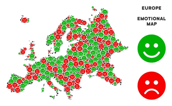Vektör duygusal Europe harita mozaik suratlar