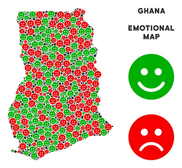 Vektör duygusal Gana harita kompozisyon Emojis