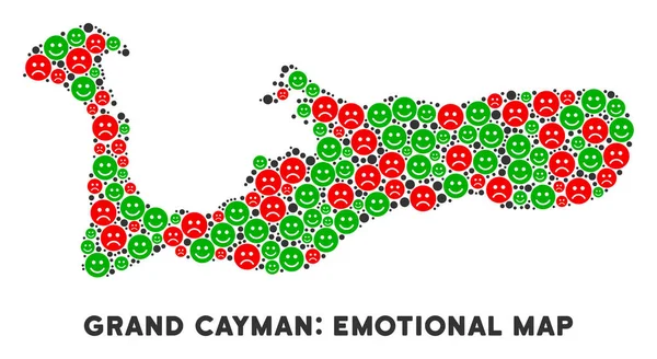 Vektör duygu Grand Cayman Adaları'ndaki harita kompozisyon suratlar