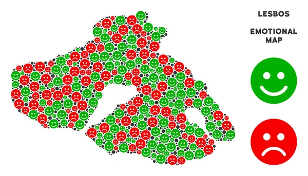 Emojis vektör mutluluk Yunan Midilli (ada) harita bileşimi