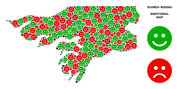 Vektör mutluluk Gine-Bissau harita mozaik suratlar