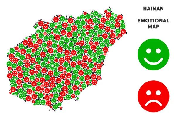 Emojis vektör duygu Hainan Adası harita kolaj