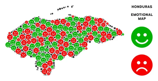 Vektör mutluluk Honduras harita mozaik Emojis