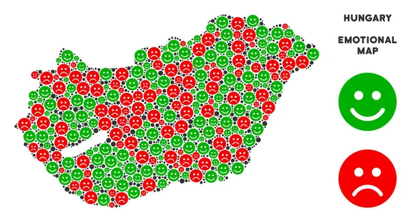 Vektör mutluluk Macaristan harita kompozisyon suratlar