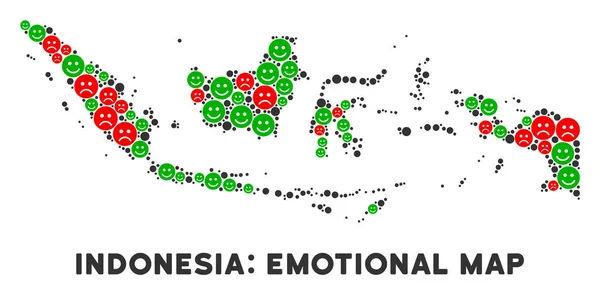 Вектор щастя Індонезія Карта мозаїка смайликів — стоковий вектор
