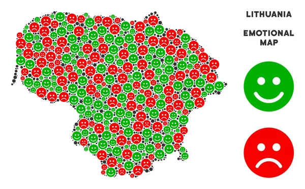 Vektör duygusal Litvanya harita kolaj Emojis