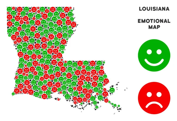 Emojis vektör mutluluk Louisiana Devlet harita bileşimi