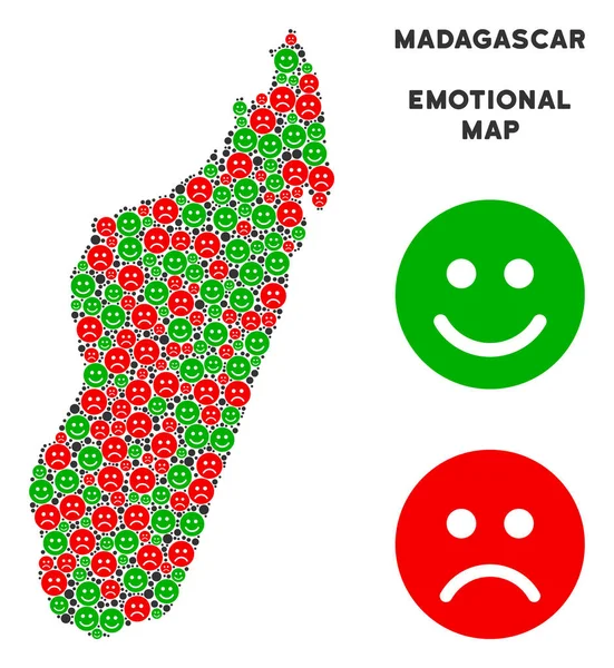 Vektör duygu Madagaskar Adası harita kolaj suratlar