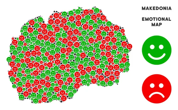 Vektör mutluluk Makedonia harita kompozisyon Emojis