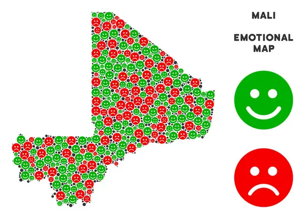 Vektör duygusal Mali harita mozaik suratlar