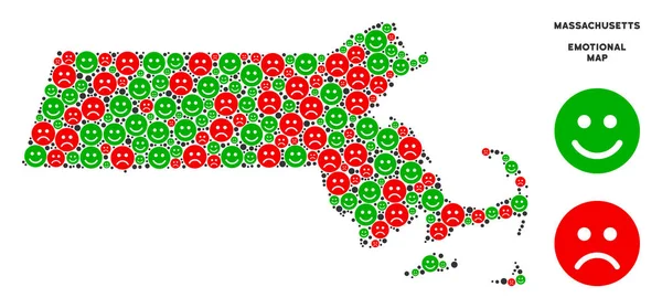 Vektör duygu Massachusetts eyalet harita kompozisyon suratlar