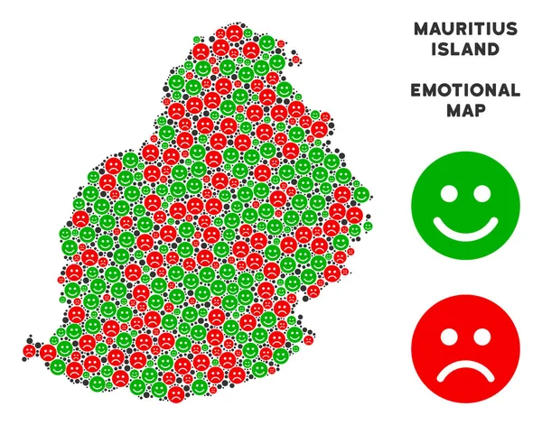 Emojis vektör mutluluk Mauritius Adası harita bileşimi