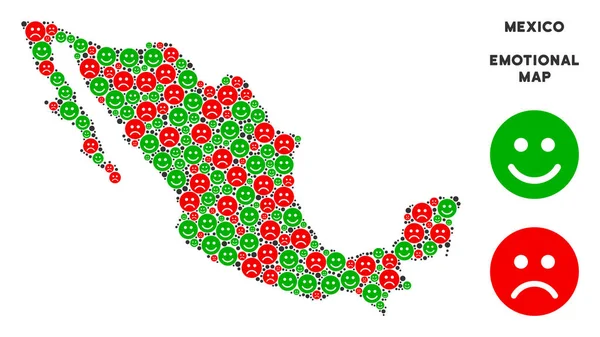 Vektör duygu Meksika harita kompozisyon suratlar