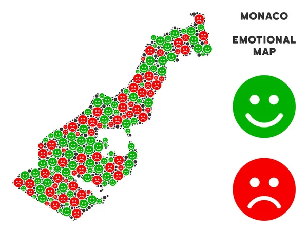 Vektör mutluluk Monaco harita kompozisyon Emojis