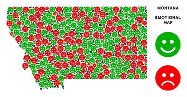 Vektör duygusal Montana Eyaleti harita kolaj Emojis