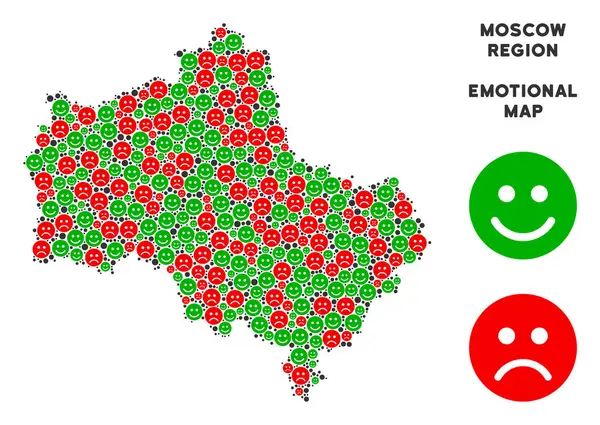 Vektör duygu Moskova Oblast Harita mozaik Emojis
