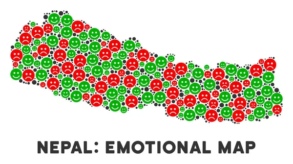 Vektör mutluluk Nepal harita mozaik Emojis