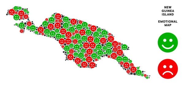 Vektör duygusal, Yeni Gine Adası harita kompozisyon Emojis