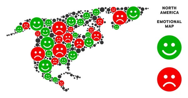 Vektör duygusal Kuzey Amerika harita mozaik suratlar