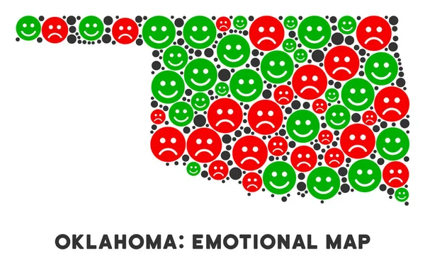 Vektör duygu Oklahoma eyalet harita mozaik suratlar
