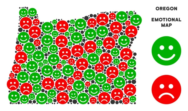 Vektör duygusal Oregon State harita mozaik suratlar