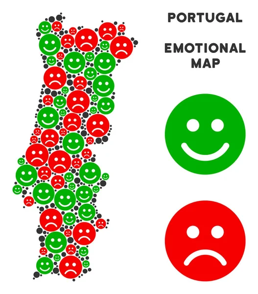 Vektör mutluluk Portekiz harita kompozisyon Emojis