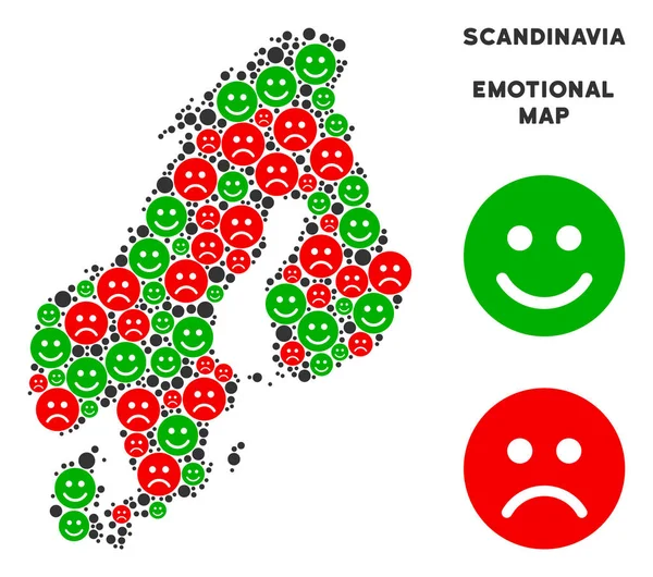 Vektör duygusal Scandinavia harita kompozisyon suratlar