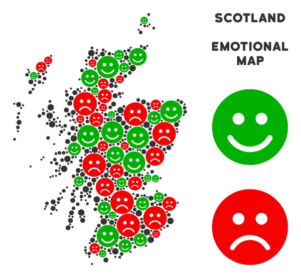 Vektör duygusal İskoçya harita kompozisyon suratlar