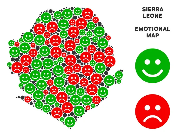 Vektör duygu Sierra Leone harita mozaik Emojis