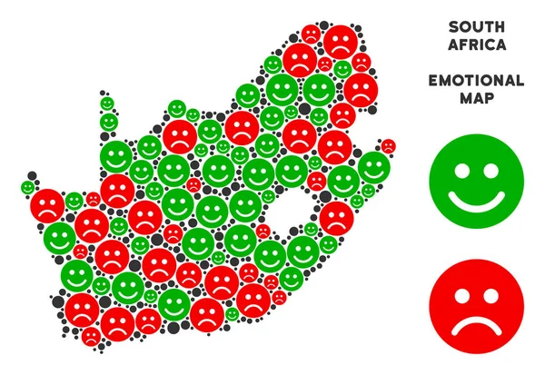 Vektör duygusal Güney Afrika Cumhuriyeti harita kolaj suratlar