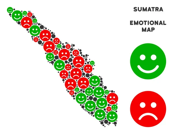 Vektör duygusal Sumatra Adası harita mozaik Emojis