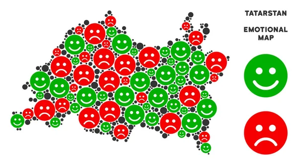 Vektör duygu Tataristan harita mozaik suratlar