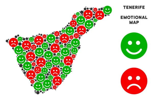 Vektör duygusal Tenerife İspanya ada harita mozaik Emojis