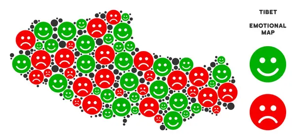 Emojis vektör mutluluk Tibet Çin bölgesi harita bileşimi