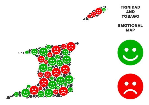 Vektör mutluluk Trinidad ve Tobago harita mozaik Emojis