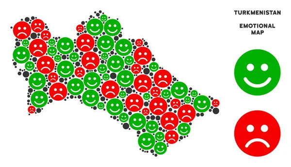 Vektör mutluluk Türkmenistan harita kolaj suratlar